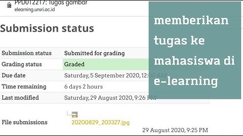 Tutorial Membuat Assignment di E-Learning