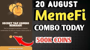 MEMEFI SECRET COMBO TODAY 20 AUGUST 2024 | MEMEFI DAILY COMBO | MEMEFI COMBO TODAY | MEMEFI COMBO