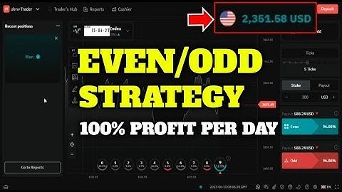 EVEN ODD Strategy on Binary,com   Consistent Profit Per Day   100% Success