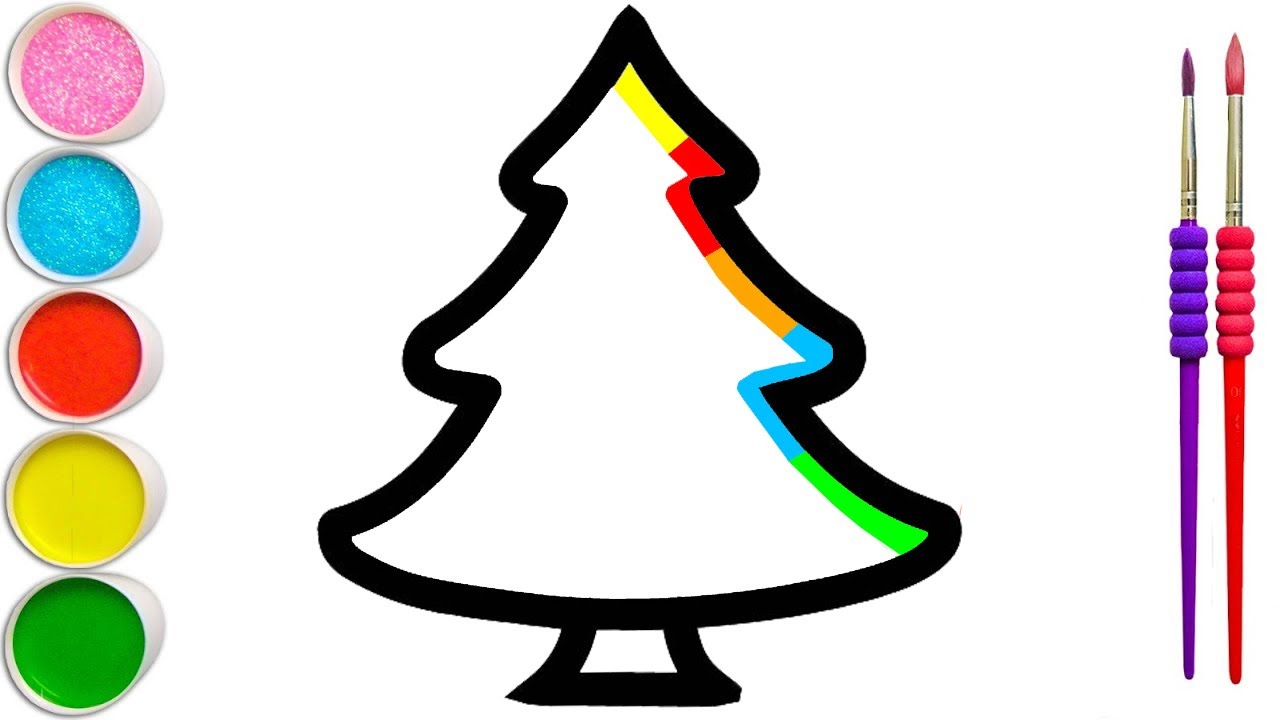 Featured image of post Christmas Tree Drawing For Kids With Colour : Add presents under the tree and color the star on top.