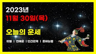 2023년  11월 30일 (목) 오늘의운세  연애운ㆍ인간관계ㆍ돈버는법  #책사구빈