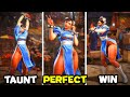 Street fighter 6  all chunli animations perfect taunts special moves