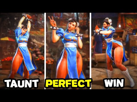 Street Fighter 6 All Chun Li Animations Perfect Taunts Special Moves
