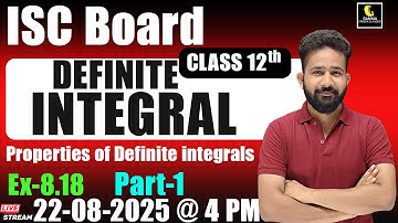 ISC Class 12 Maths | Definite Integrals Properties | Solution ML Aggarwal Ex 8.18 Q 1- 10 |