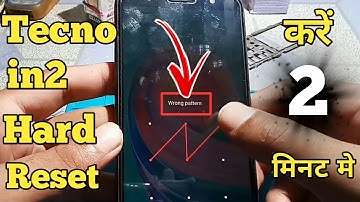 Tecno in2 hard reset pattern and password unlock || sonu technicals