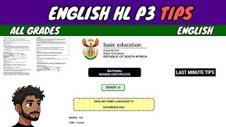 English HL Paper 3 (Last Minute Tips)