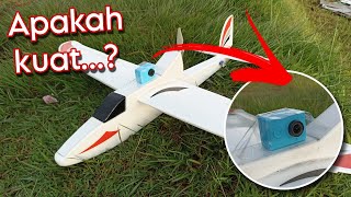 Tes Pasang Kamera Yi Action di SkySurfrer RC Plane