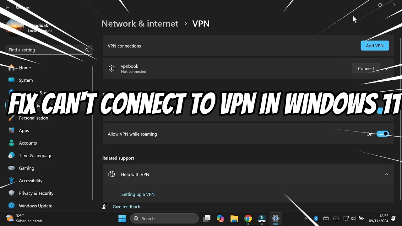 How to Fix Can't Connect to VPN in Windows 11 - YouTube