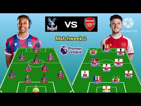 Crystal Palace vs Arsenal  Head To Head Line Up Matchweek 2 Premier League 20232024