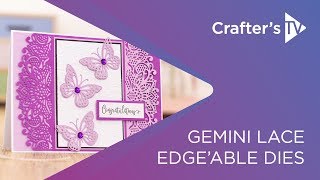 How to add a detailed edge to the top of cards with the Gemini Lace Edge'able Dies