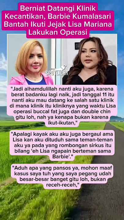 Barbie Kumalasari bantak ikut ikutan Lisa Mariana operasi #barbiekumalasari #lisamariana#ridwankamil