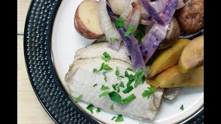 Slow Cooker Apple & Onion Pork Loin Roast