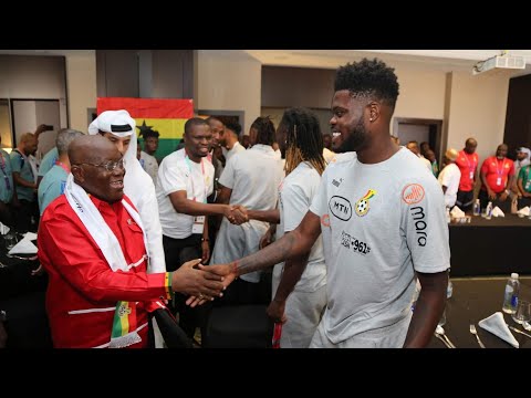 PRESIDENT AKUFO-ADDO VISITS  BLACK STARS CAMP AHEAD OF PORTUGAL GAME IN QATAR