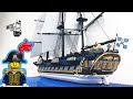 Lego pirate ship MOC : " La Grenouille ", The Bluecoat Frigate. Speed Build