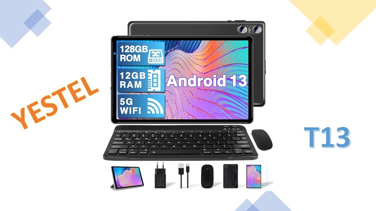 Tablet 10.1'' Android 13 12+128gb Con Teclado 5g Wifi Gris