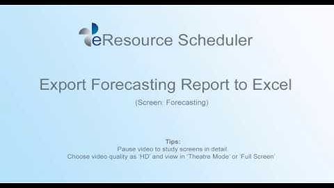Export Forecasting Report to Excel – eRS Resource Planning Software