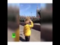 Soldiers saluting Kids in a parade