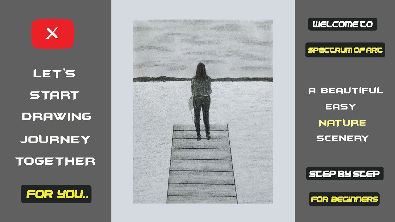 How to draw a girl standing alone || pencil drawings step by step for ...