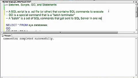 Basics of Transact-SQL: Batches, Scripts, GO, and Statements