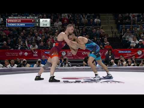 57kg Final X - Match 1 - Spencer Lee vs Thomas Gilman - Olympic Team Trials 2024