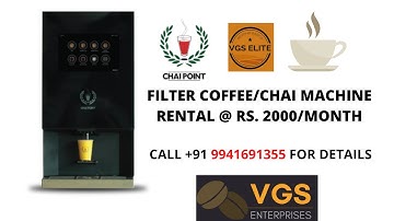 Chai point coffee / tea vending machine for rental | PAN India | Call +91 9363517497 for details
