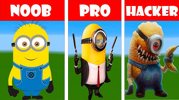 NOOB VS PRO VS HACKER Minecraft Pixel art Minion
