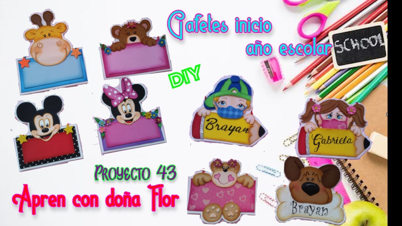 GAFETES INCIO AÑO ESCOLAR - DIY + moldes gratis #preescolar #foamy  #manualidades - thptnganamst.edu.vn