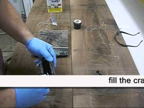 Filling knot holes in wood - YouTube