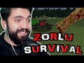 ZIRH YAPIP GECE DIŞARI ÇIKTIM !!! | Minecraft: ZORLU SURVIVAL (HARDCORE) #3