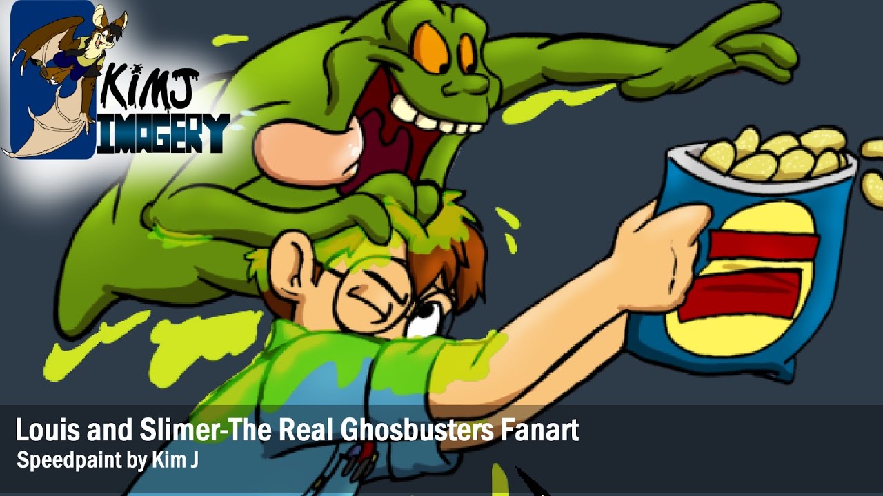 Louis and Slimer (The Real Ghostbusters) - SpeedPaint 