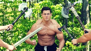 Hit with VIKING Weapons until I BLEED | Bodybuilder VS Crazy Foam Weapon Damage Test Challenge
