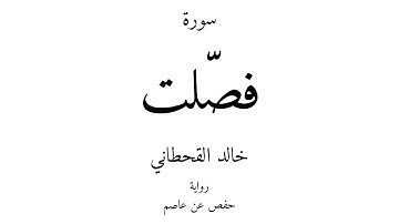 41 - القرآن الكريم - سورة فصّلت - خالد القحطاني