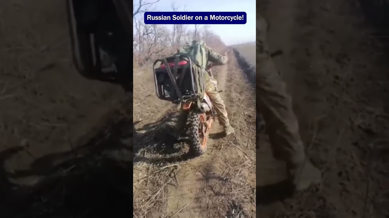 Russian Soldier Delivers Vital Supplies on a Motorcycle!