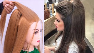 : open hair hairstyle l stylish best ponytail l prom hairstyle half up half down - wedding hairstyles