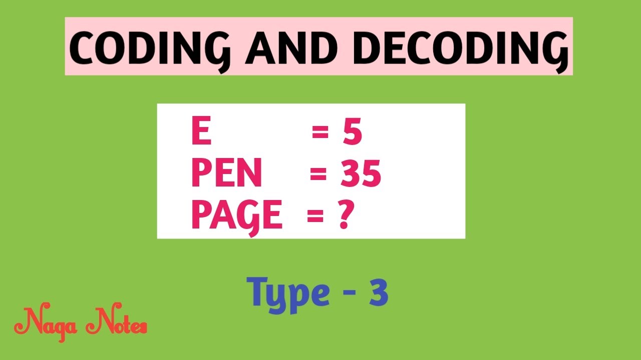 CODING AND DECODING |TYPE 3|TAMIL|APTITUTE AND REASONING|POLICE(SI ...