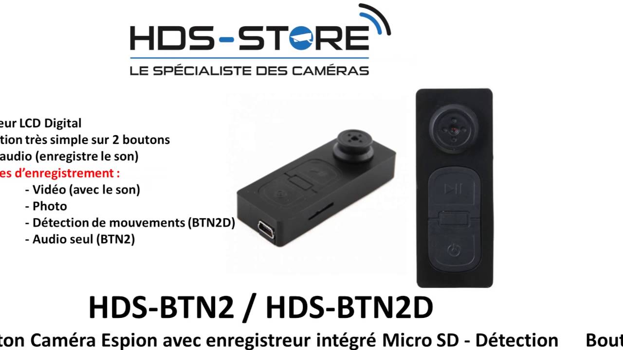 MICRO SD 4 GO DÉTECTION PHOTO VIDÉO BTN2D BOUTON CAMERA ESPION 480P