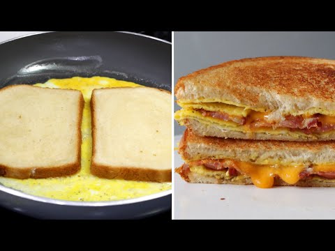 Pan-fried egg + cheese sandwich when there's no toaster