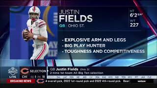 Chicago Bears drafts Quarterback, Justin Fields with the #11 pick in the first round