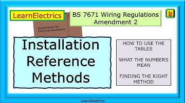 INSTALLATION REFERENCE METHODS – BS7671 A2 – HOW TO DETERMINE THE METHODS & THE CORRECT CABLE SIZES