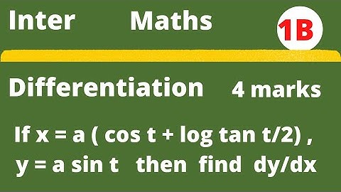 x = a(cos t + log tan t/2) , y = a sin t then find dy/dx @EAG