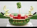 How to creative fruit carving by nrtc watermelon old ship