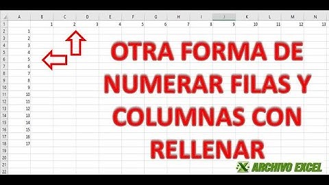 Aprende otra forma de numerar filas y columnas con rellenar - series