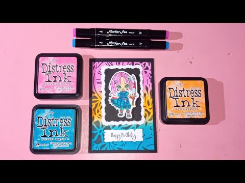 Halloween little goth girl stamp -- Card inspiration for you  