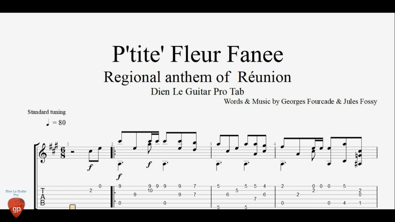 P'tit' Fleur Fanee | Regional anthem of  Réunion - Guitar Tabs