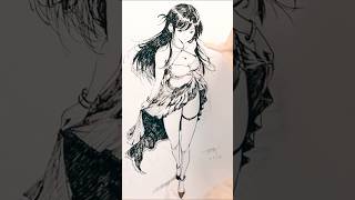 Inking Chizuru Mizuhara #drawing #rentagirlfriendedit #chizuru