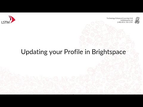 Updating your Profile in Brightspace