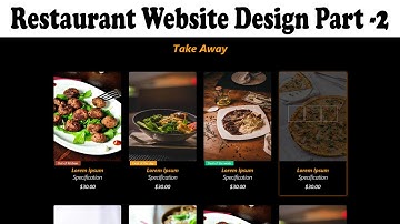 Restaurant Website Part 2 | Food Ordering Website design using bootstrap | Food ordering Website