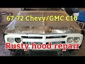 67-72 Chevy/GMC C10 rusty hood repair