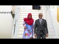 The president and first lady return to the maldives after their state visit to china