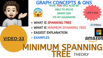 Minimum Spanning Tree | Easy Theory Full Detail | Amazon, Microsoft | Graph Concepts & Qns - 33